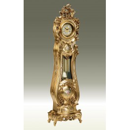 Art.531/7 Grandfather clock handcurved in gold leaf